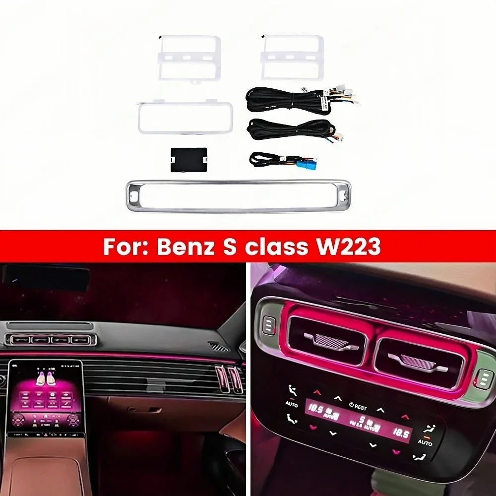 64 Colors Vent Ambient Light For Mercedes Benz S-Class W223 Air Vents LED Outlet Panel Cover Instrument Cover Car Accessories