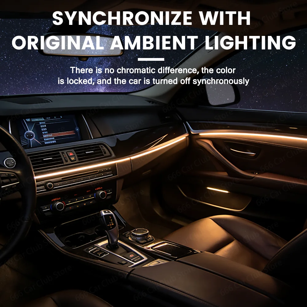 256 color RGB Ambient light For BMW 5 Series F10 F11 F18 2011-2017 Screen APP Control Led Decorative Strip