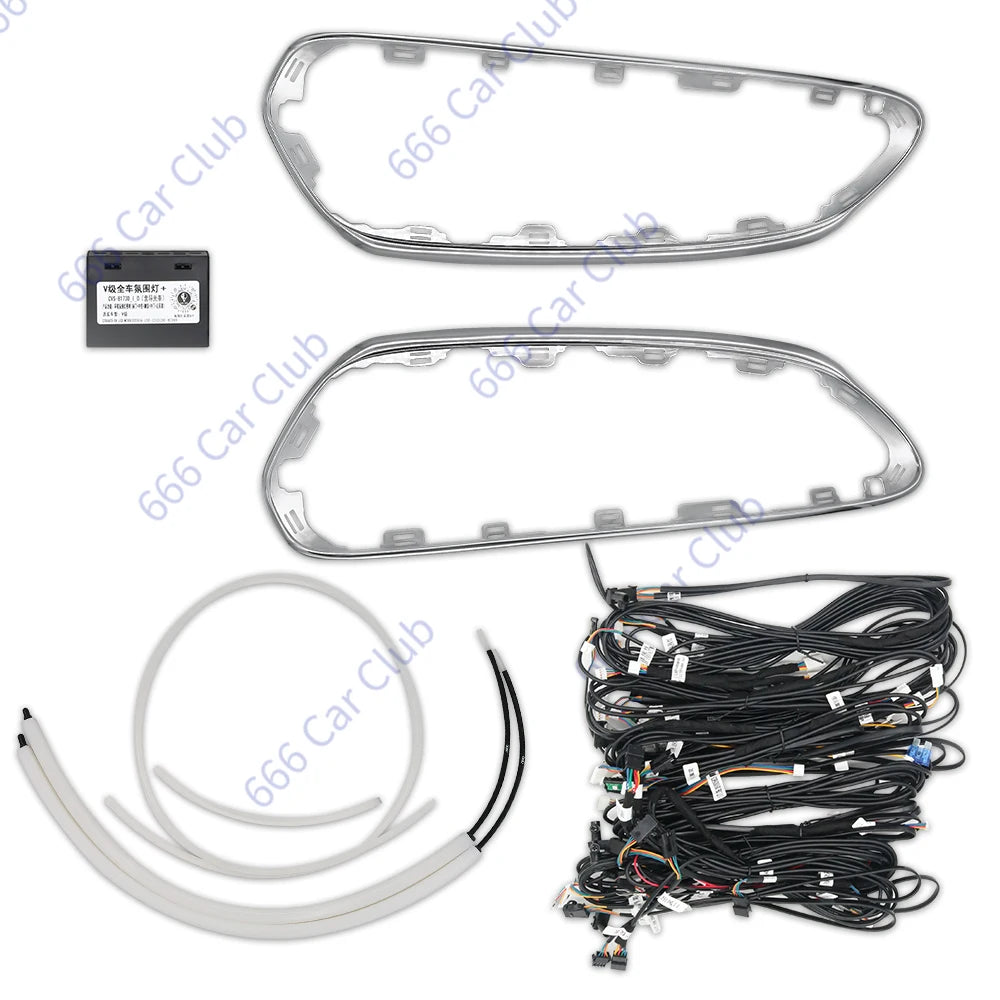 64 Colours LED Ambient Light For Mercedes Benz W447 V Class V260 Car Interior Turbine Air Vents Nozzle Decorative Lamp Refit Kit