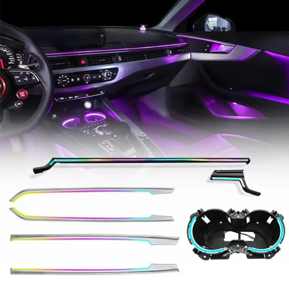 Car LED Ambient Lighting For Audi A5/A4L 2017-2025 Models Interior 64-color Symphony Ambient Light Decorative Accessories