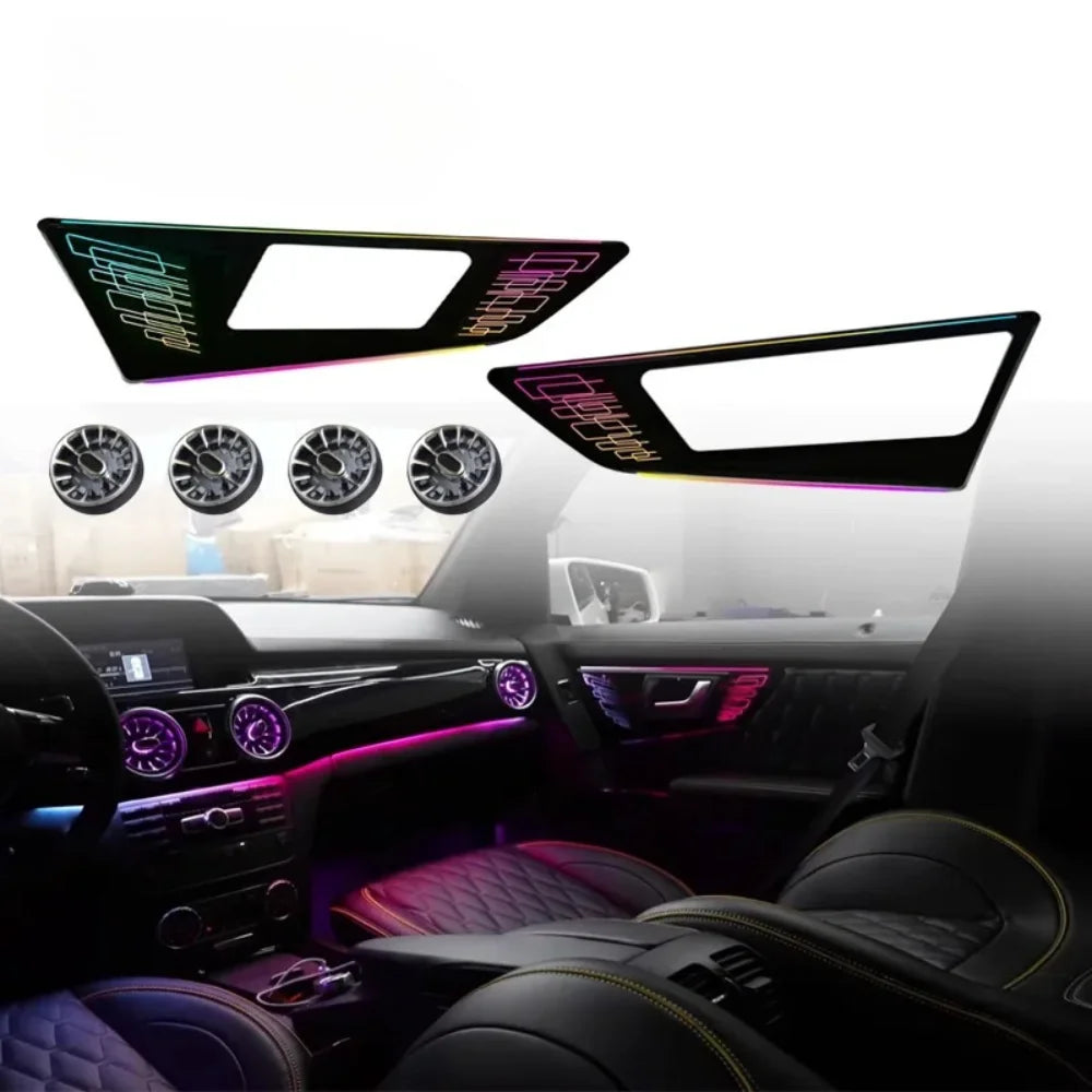Hot Car LED Ambient Lighting For Mercedes-Benz GLK X204 2008-2015 64-color The Interior Of The Music Air Vents Kit