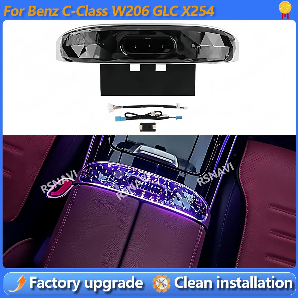 LED 64 Colours Ambient Lights For Mercedes Benz GLC X254 C Class W206 Car Center Console Saddle Light Interior Decorative Lamp