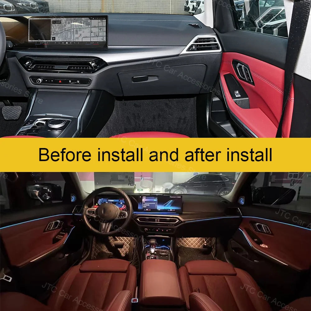 11 Color 4 Doors LED Ambient Lights for BMW 3 Series i3 X5 X6 X7, G20 G05 G06 G07 G28 M3 G80 Auto Interior Decorative Strips