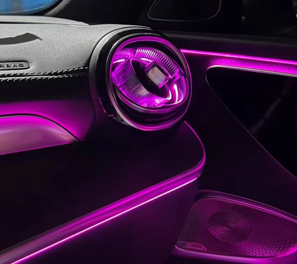 64 Color Car Ambient Light for Mercedes Benz C-Class W206 2022-2024 Speaker Edge Turbine Air Outlet Auto Interior Lighting