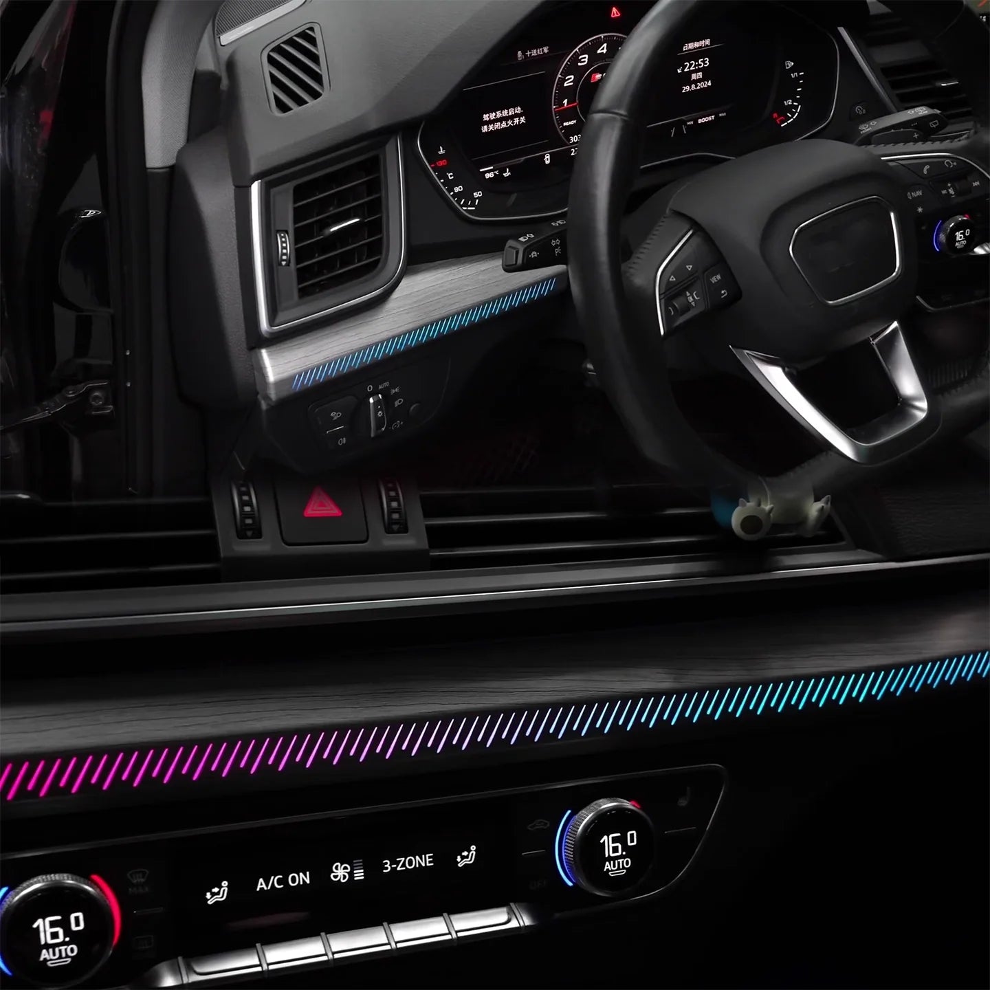 OEM Upgrade Automotive Interior Ambient Lighting 64-color LED Symphony Atmosphere Lamp Accessories For Audi Q5L 2018-2025