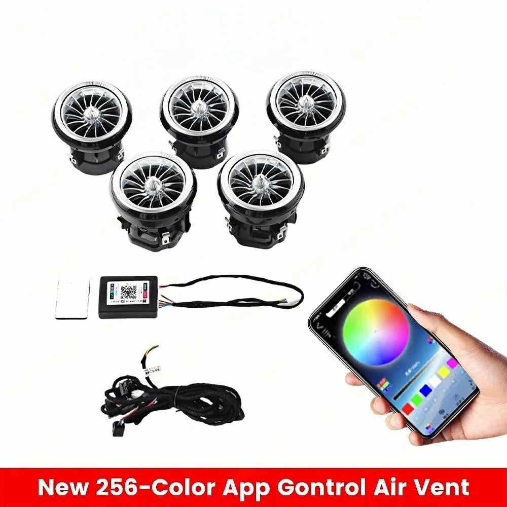 12/256 Colors W117 LED Ambient Light For Mercedes Benz A CLA GLA W176 W156 A45 CLA 45 AMG Bluetooth APP Air Vents Turbine Nozzle