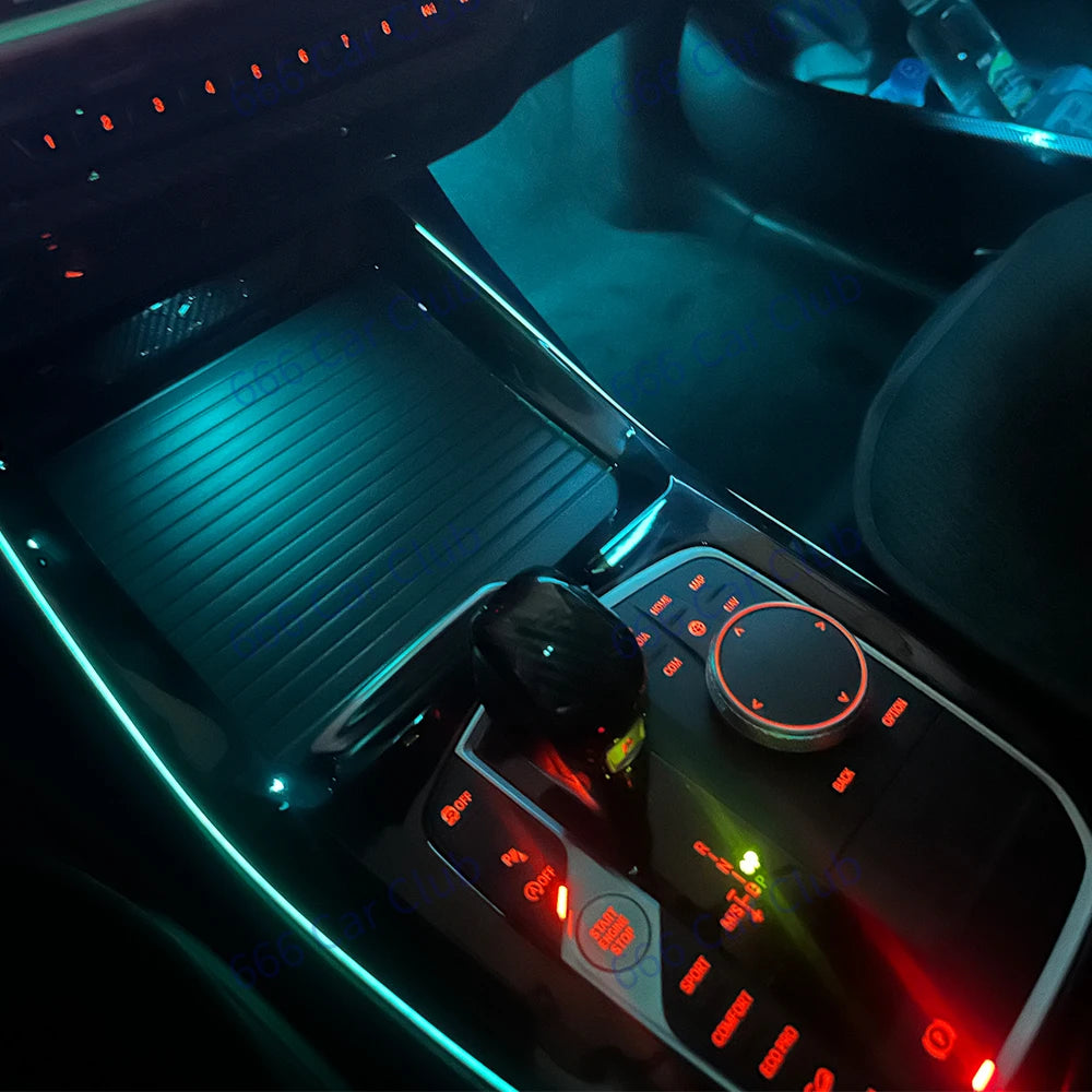 11 Colours Center Console Light For BMW X3 X4 G01 G02 IX3 2022-2024 Car LED Saddle Decorative Lamp Ambient Light Accessory Refit