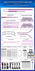 Auto AccessariesFront Dashboard Strip Led Car Interior Ambient Light Decoratefor Audi A6 A7 C8 2019-2025 Atmosphere Strip Access