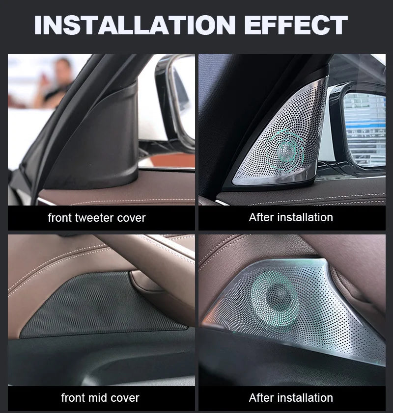 Car Luminous Speaker For BMW G30 G38 5 Series High Quality Night Vision Treble Tweeter Audio Trumpet  Horn 64 Colors LED Light