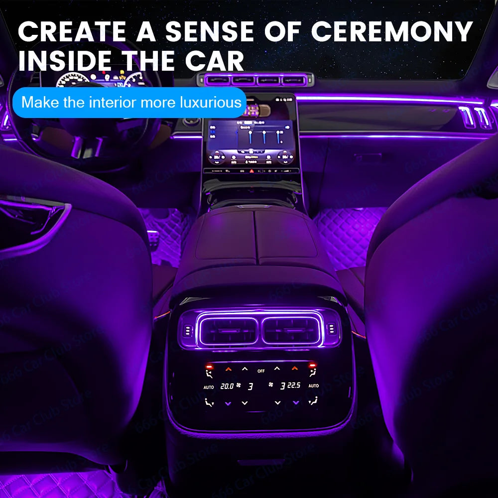 64 Color LED Vent Decorative Light For Benz S-Class W223 S450 S500 S480 Car Automotive interior ambient light modification parts
