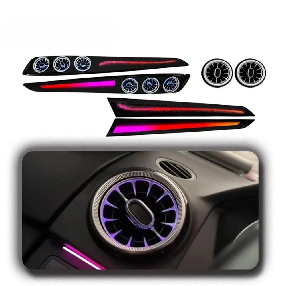 64 Color Car Interior Ambient Lighting For Mercedes-Benz C-Class W204 2010-2014 Auto LED Light Kits For Decoration Upgrade