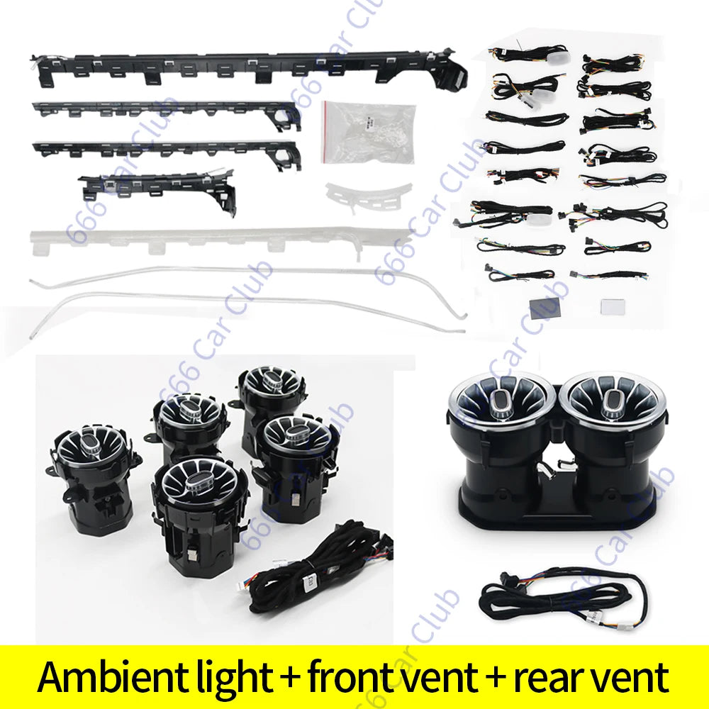 64 Colours Ambient Light For Mercedes Benz W177 W118 W247 A/B/CLA/GLA/GLB Class RGB LED Air Vents Car Door Seats Decorative Lamp