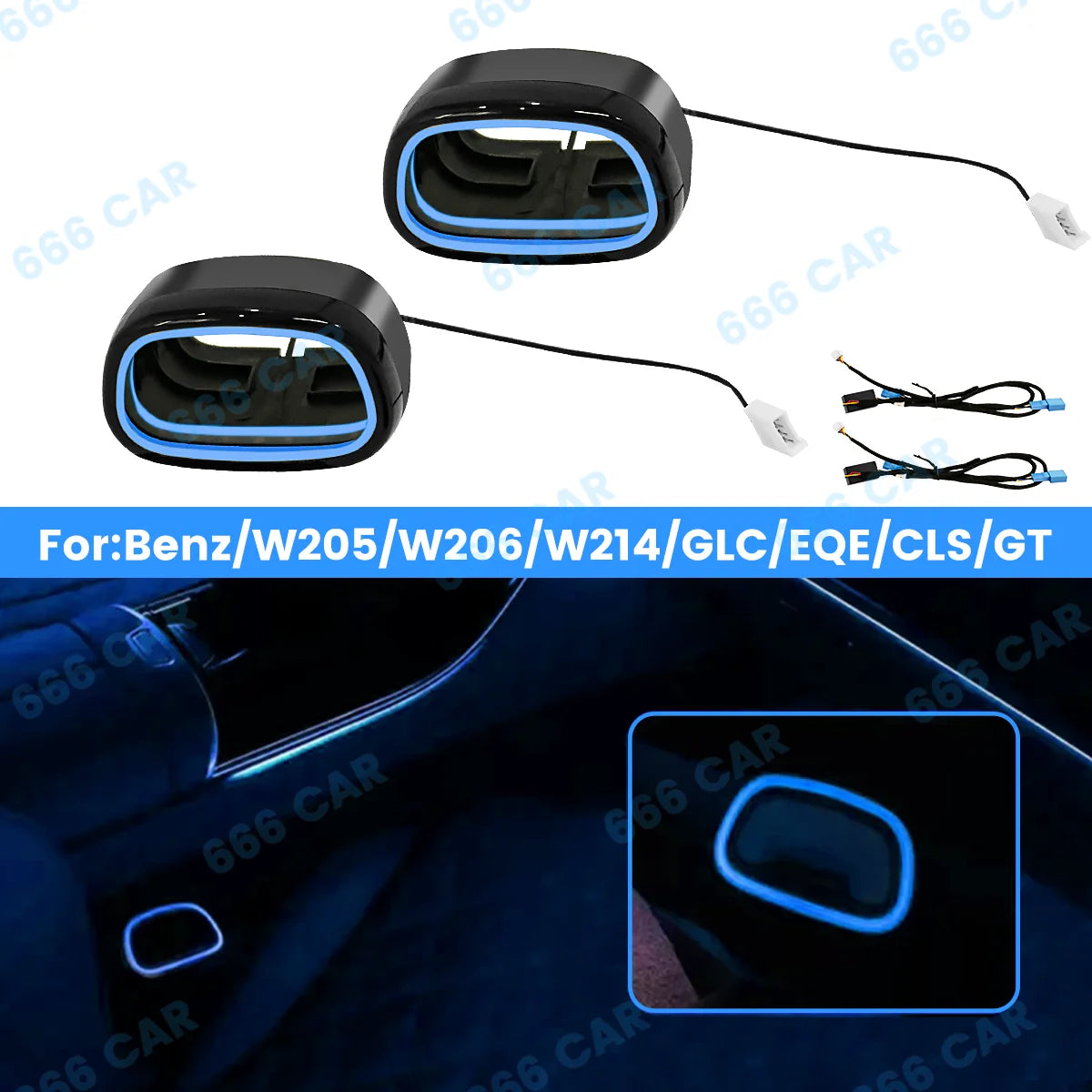 LED Seat belt Buckle Ambient Light For Benz/W205/W206/W214/GLC/EQE/CLS/GT Automotive Safety Buckle Decorative Light Accessories