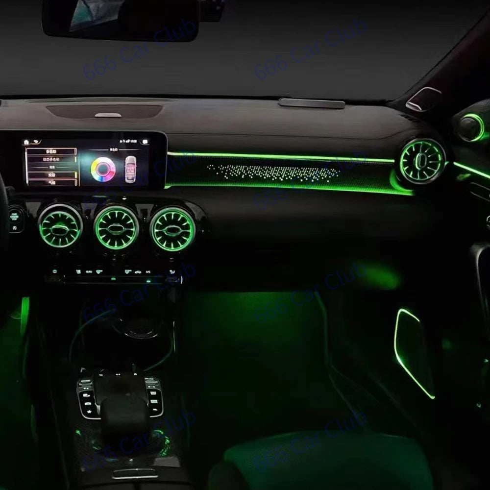 64 Colours Co Pilot Star Light Trim Panel For W177 W118 A Class CLA Car Dashboard Starry Sky Decorative Lamp Ambient Light Refit