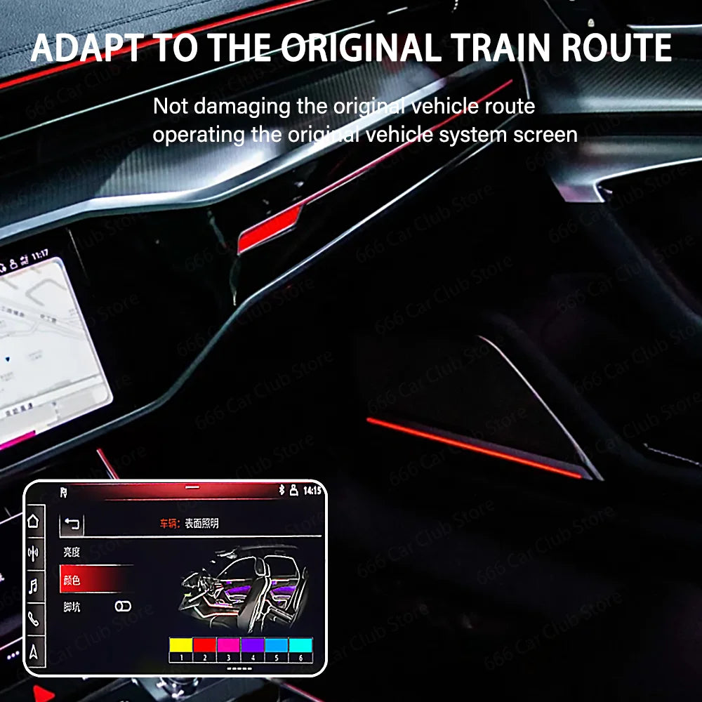 For Audi A6 A7 C8 LED Speaker Cover Door Audio Decorative Ambient Light Car Horn Trim Panel-Custom Fit for Enhanced Car Interior