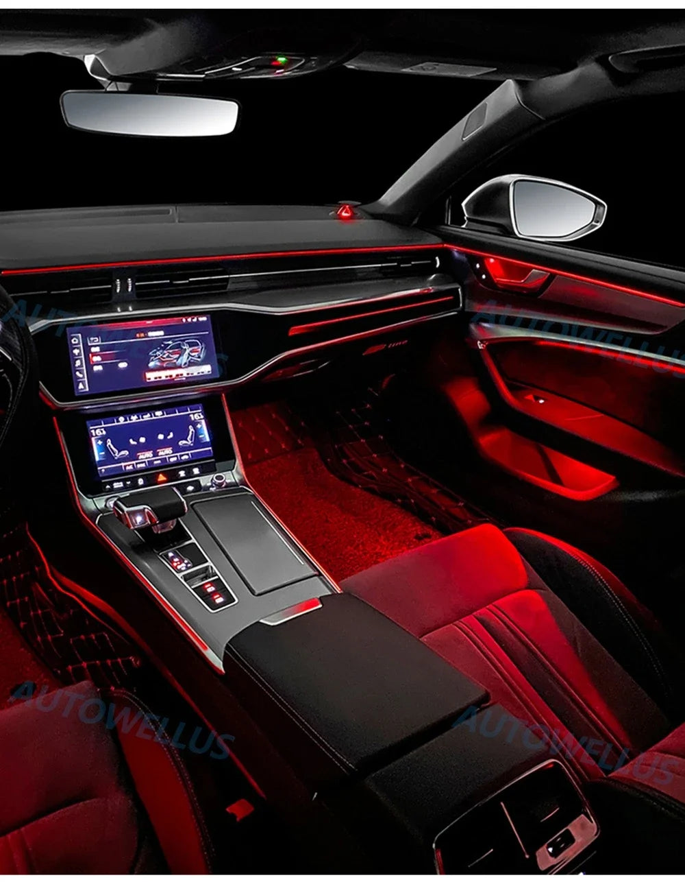 LED Ambient Light for Audi A6 A7 C8 2019-2025 Short-wheelbase 64 color dynamic Atmosphere door Lights Screen/Steering wheel