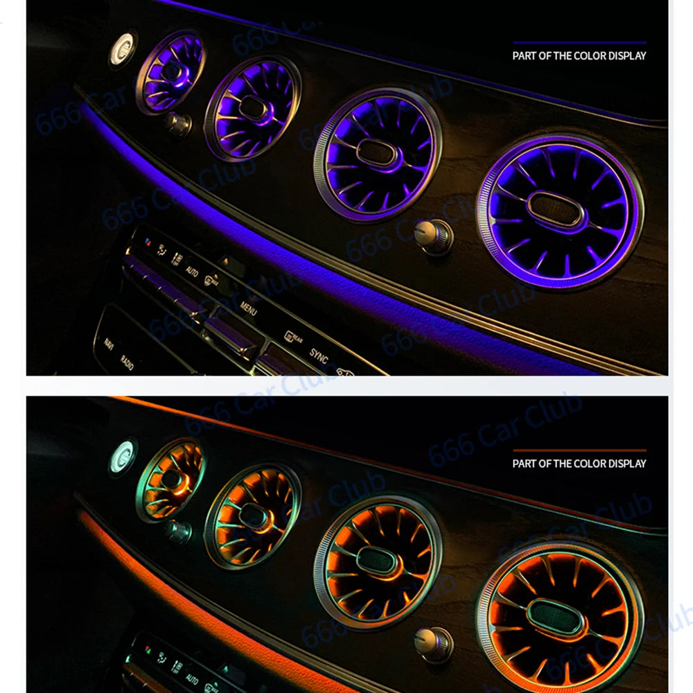 3/64 Color LED Air Vents for Mercedes Benz W205 W213 W222 W117 W176 X156 W206 W167 Interior Lighting Upgrade