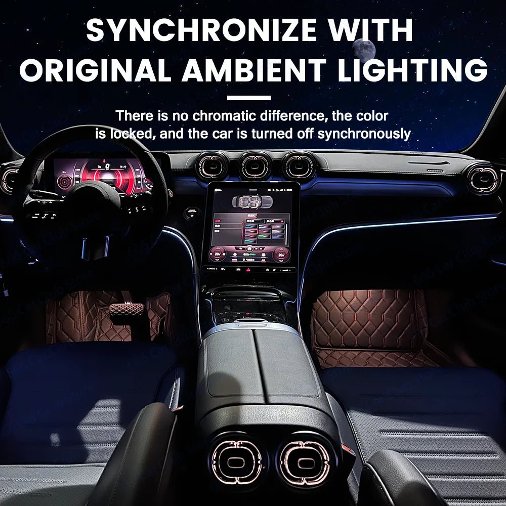 LED 64 Colour Active Style Ambient Lighting For Mercedes Benz C-Class W206 X254 GLC 2022+ Car Instrument Center Console Light
