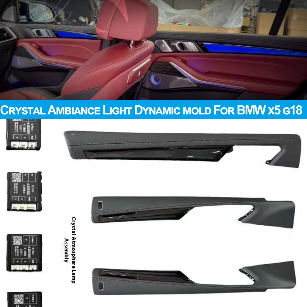Car Crystal Ambiance Light Dynamic mold For BMW x5 g18 Decorate light LED Atmosphere Lamp Interior Footwell light original style