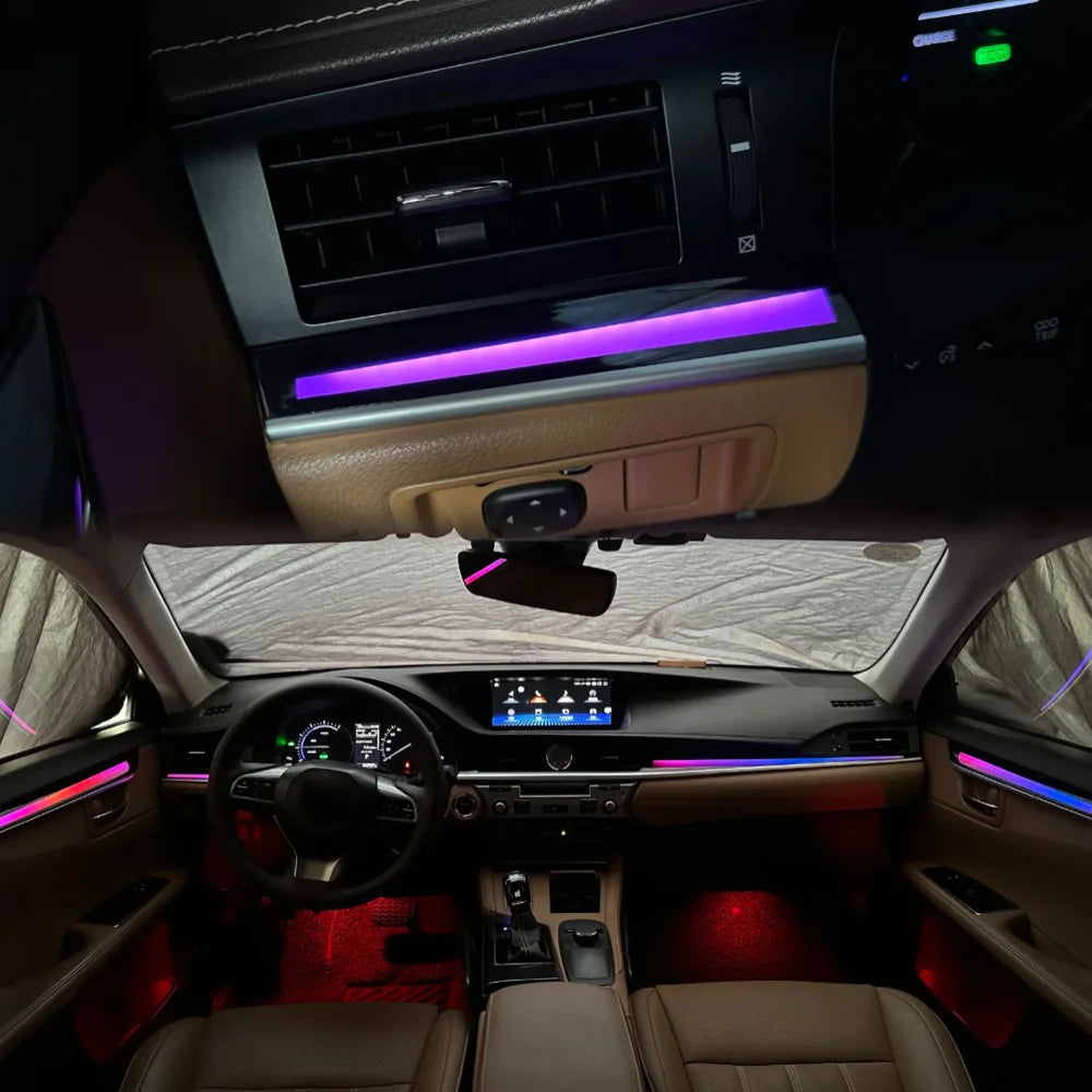 APP Contral 64 Color Ambient Lights for Lexus ES 2013-2017 Models Rainbow LED Car Interior Lighting for Decoration Upgrade