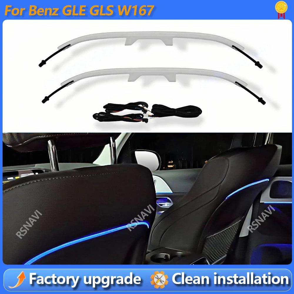 64 Colours Seat back light For Mercedes Benz 2020 GLE350 W167 GLS450 AMG GLE53 Interior Decorate Ambient Light Modification Kit