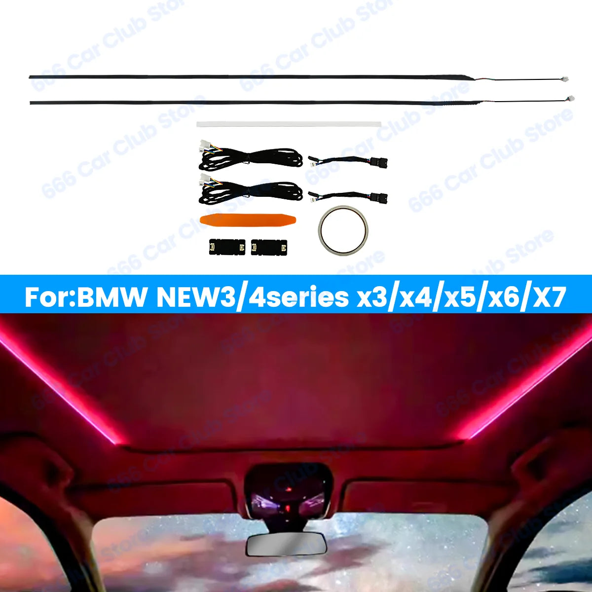 11 Colour LED Skylight For BMW 3/5/6/7 Series G20 G30 G01 G05 X3 X4 X5 X6 X7 6GT Car Roof Panoramic Sunroof Light Ambient Lights