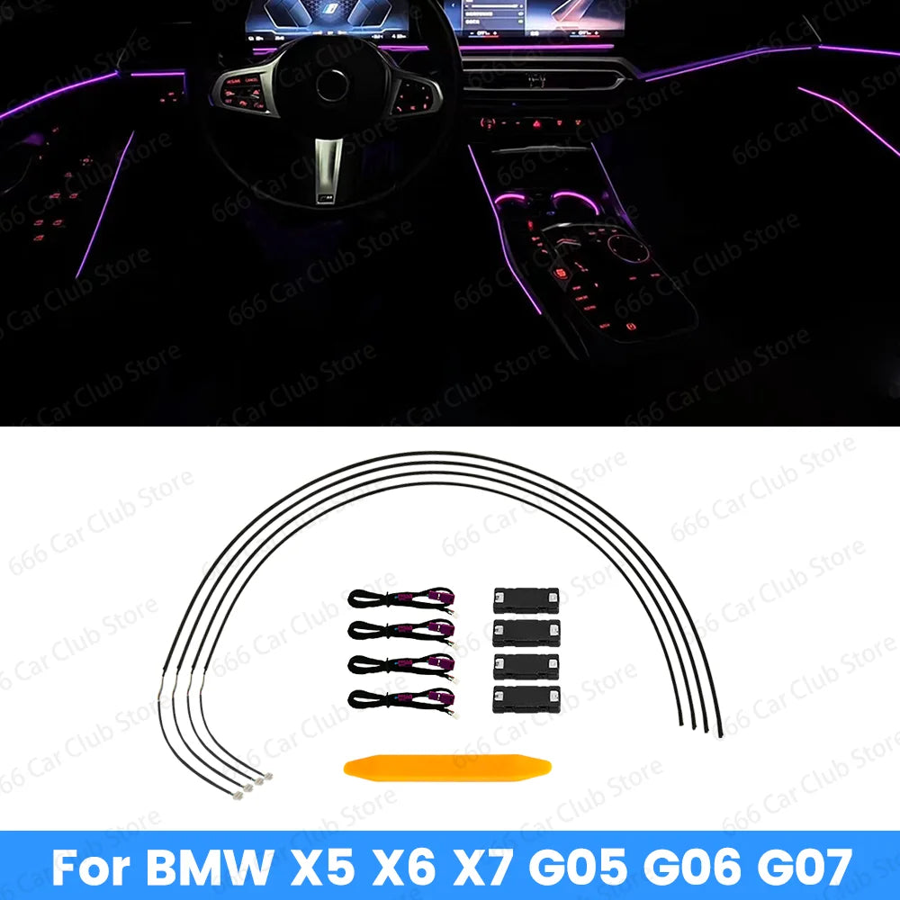 11 Colour Door Decorative Light For BMW X5 X6 X7 G05 G06 G07 Indoor Modification Accesso 4-door Soft LED Ambient Light