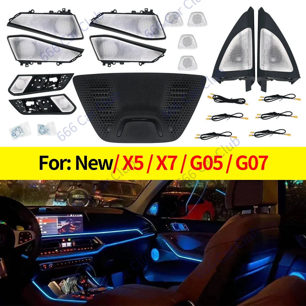 11 Colours LED Speaker Cover For BMW New X5 X6 X7 G05 G06 G07 Car Midrange Tweeter Music Stereo Horn Ambient Light Decorate Lamp