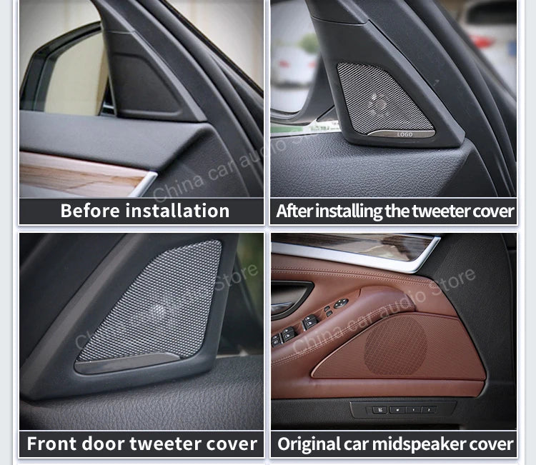 Car Front Door Tweeter Cover for BMW F10 F11 5 Series Trumpet Head Treble Audio Horn Frame Decoration Trim Speakers Loudspeaker