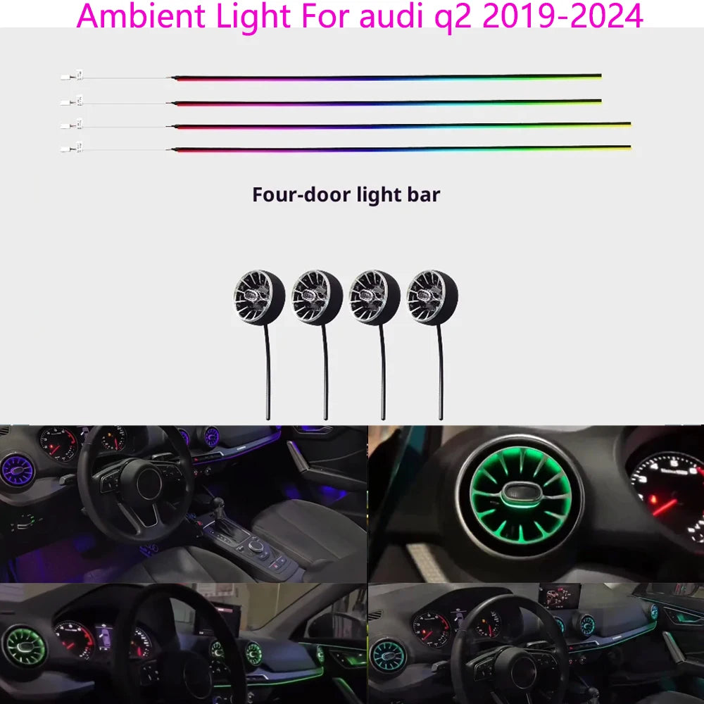 Ambient Light  For audi q2 2019-2024 environmental Backlight Atmosphere Lamp Kit Symphony Interior LED Lighting Accessories