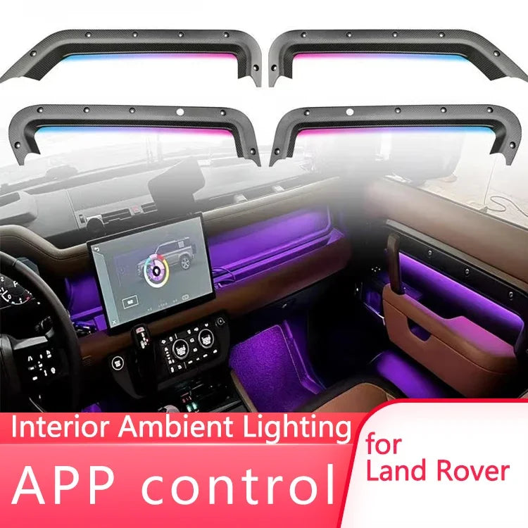 Carbon Fiber Ambient Lighting Kit for Land Rover Defender Station Wagon L663 2020-2025 Model Auto Interior LED Light Kit