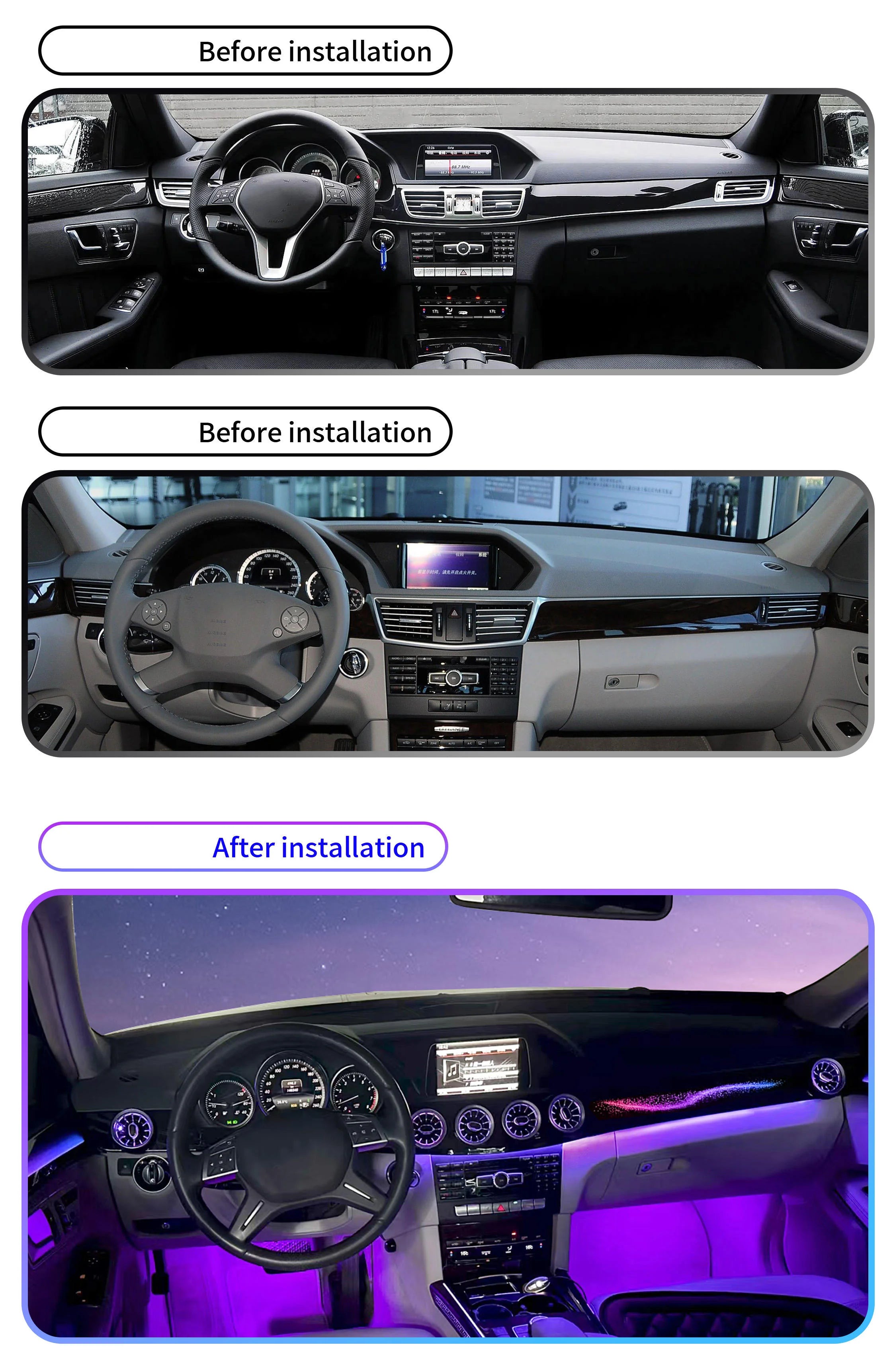 Upgrade 64-Color APP Control Atmosphere Light For Mercedes Benz E-Class W212 Car Interior Auto Lighting