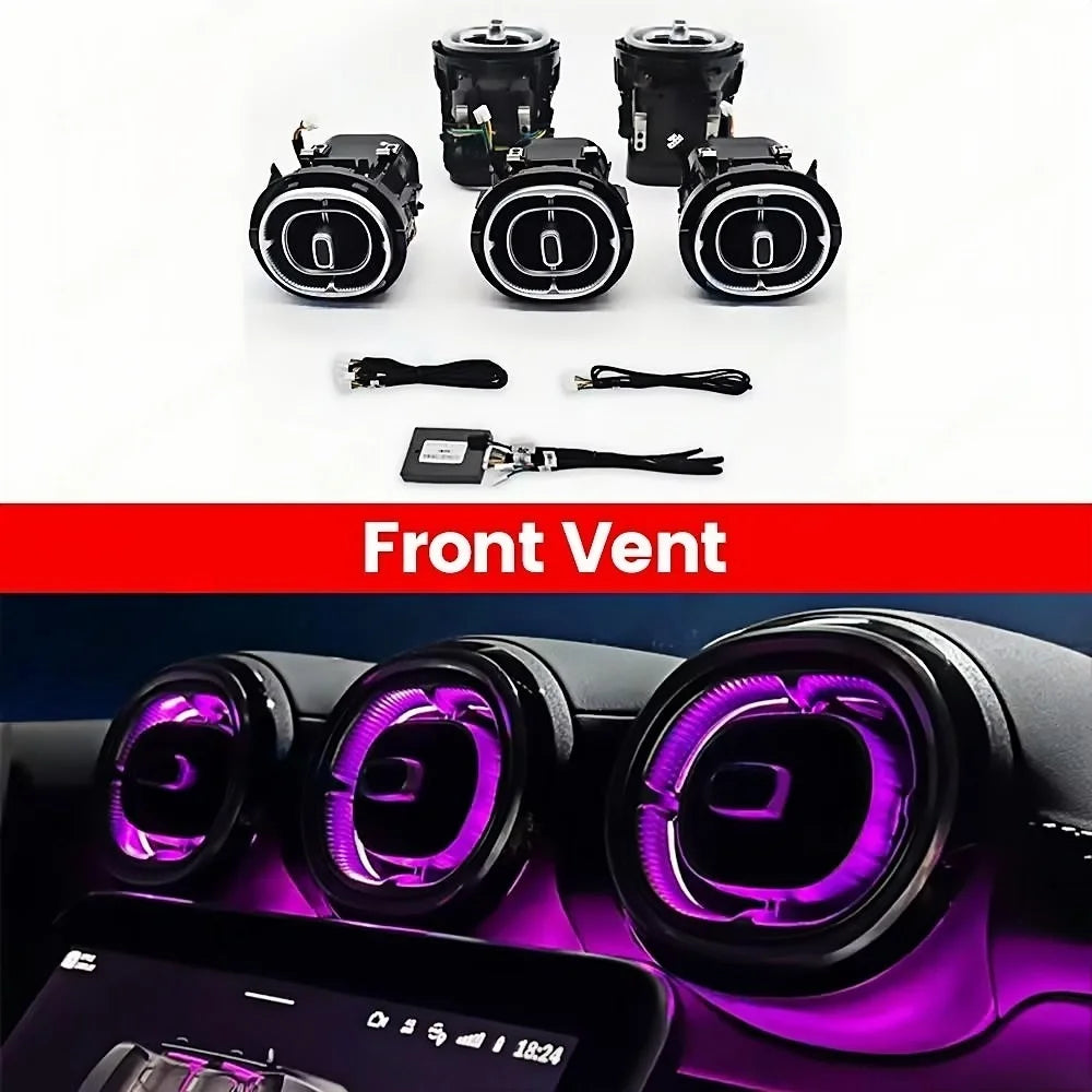64 Colors For Mercedes Benz C-Class W206 Led Turbine Nozzle Ambient Light Air Vent Lamp New Outlet Turbo Interior Air Vent