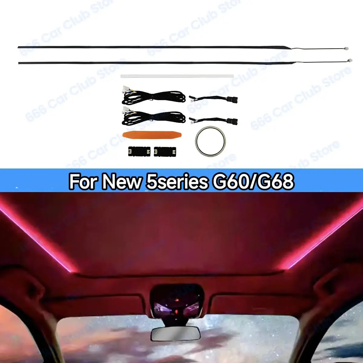 15 Color Decorative light For BMW New 5 Series G60 LED Central Control Crystal Saddle Lamp Ambient Light Car Interior Lighting