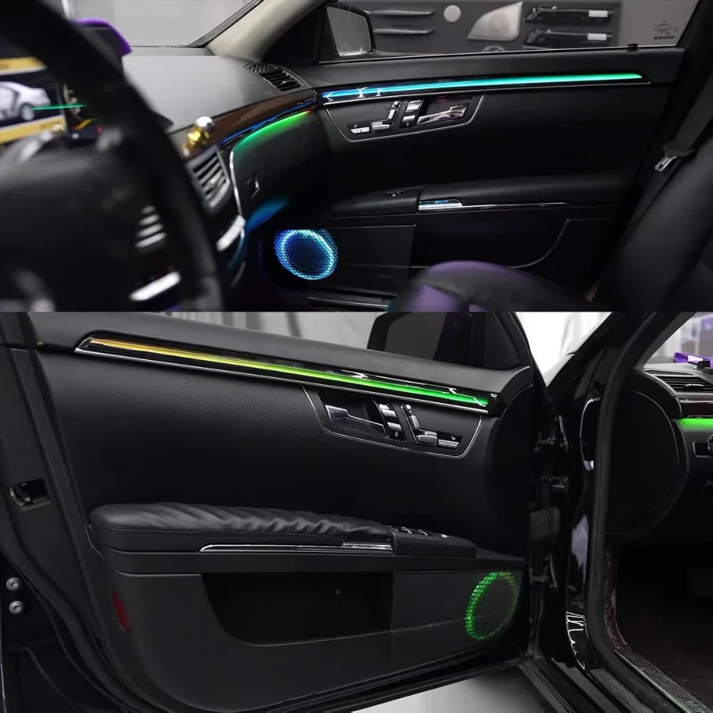 Upgraded Interior With 64-color Ambient Lighting For The Mercedes-Benz S-Class W221 Auto Lighting Systems And Dynamic LED