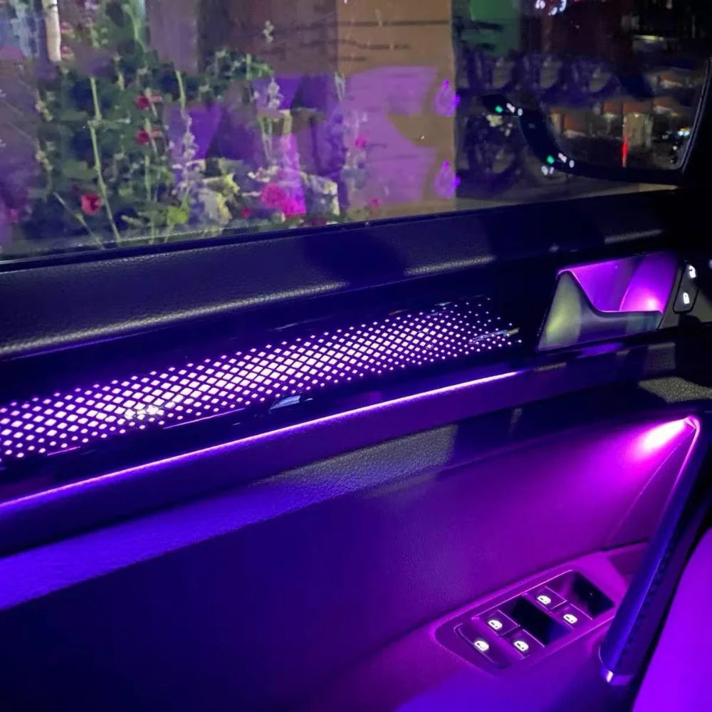 64-Color Car Ambient Light for Volkswagen Golf 7 MK7 2014-2021 LHD/RHD LED Synchronized Rainbow Interior Atmosphere Lighting