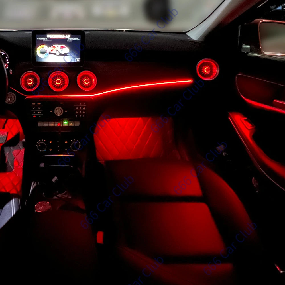 256 Colour Air LED Vents For Mercedes Benz W176 W117 X156 W246 CLA/GLA/A/B-Class Car AC EQS Turbine Outlet Nozzle Ambient Lights