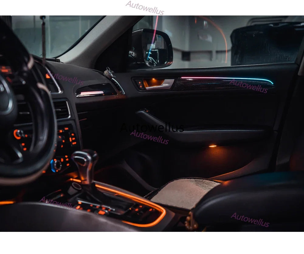 Auto Accessaries21-color Door Dashboard Panel For Audi A4 B8 2009-2016 Button APP Contorl LED Atmosphere Lamp Luminous Strip Amb