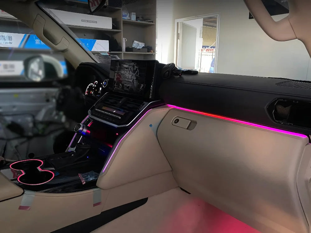 Upgraded Car LED Ambient Light For Toyota Land Cruiser LC300 2022-2025 64-color Symphony Interior Speaker Covers Kit