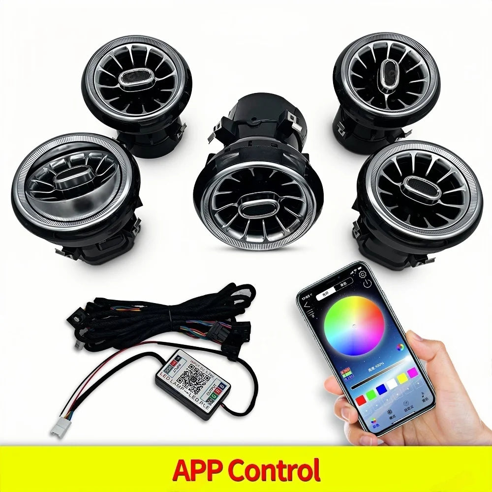 12/256 Colors Ambient Lights Led For Mercedes-Benz W176 X156 W117 W246 GLA CLA A Class Air Vents Turbine Nozzle Lamp Accessory