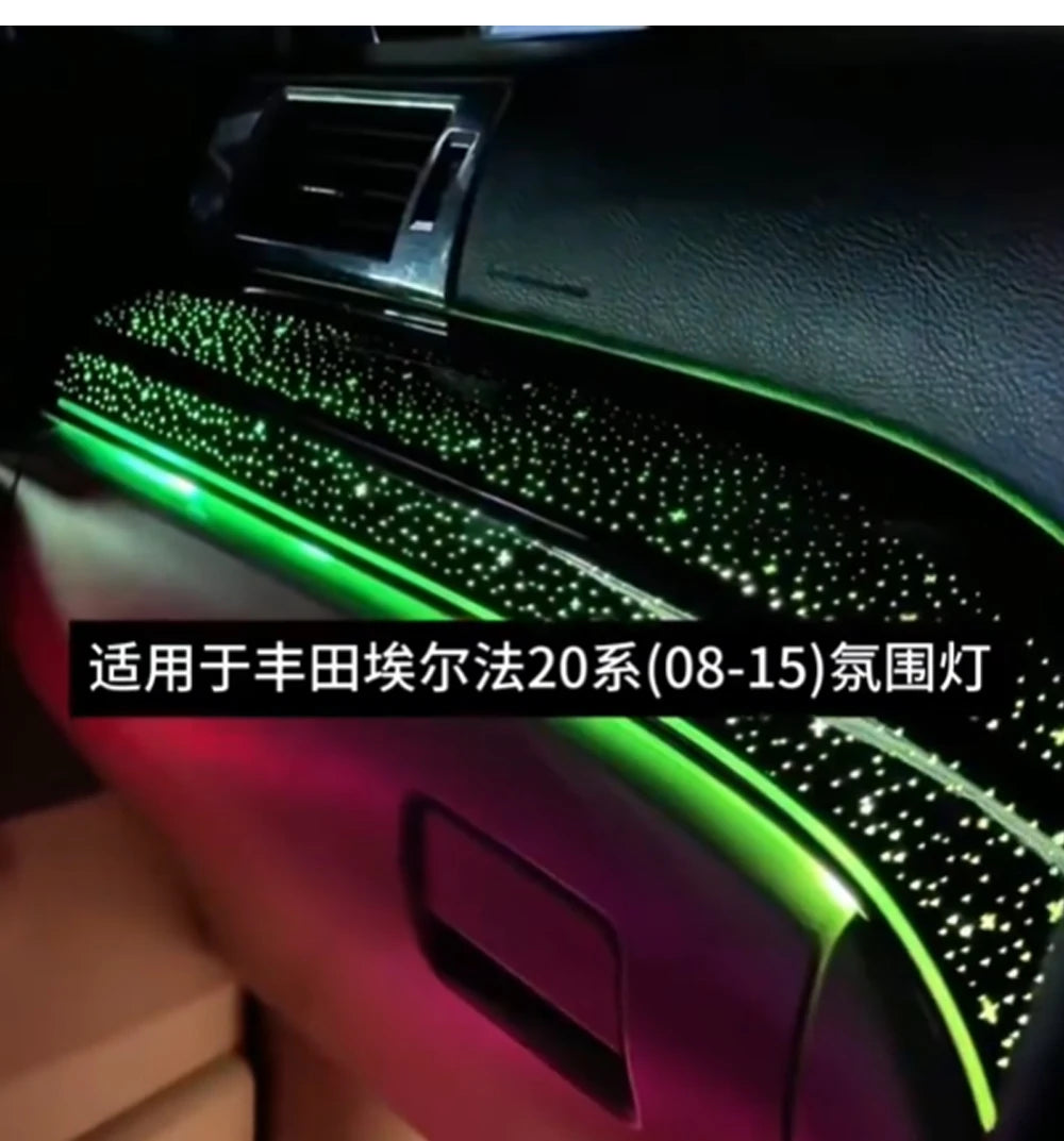 Auto Interior 1:1 Door Mold Panel Starry Star LED Ambient Lighting With Footlight Lamp Atmosphere For Toyota Alphard 20 Series