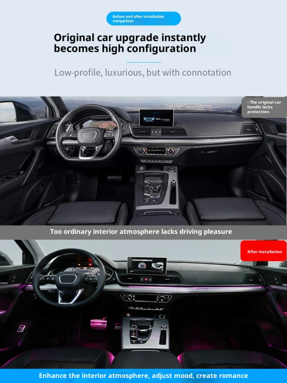 Ambient Light  For Audi Q5 2020-2025  environmental Backlight Atmosphere Lamp Kit Symphony Interior LED Lighting Accessories