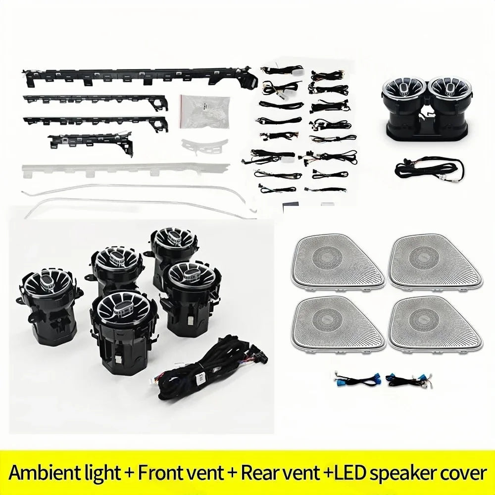 64 Colors Ambient light LED Vents For Mercedes Benz W177 W118 W247 A/B/CLA/GLA/GLB Class Car RGB Interior Decoration Lamp Refit