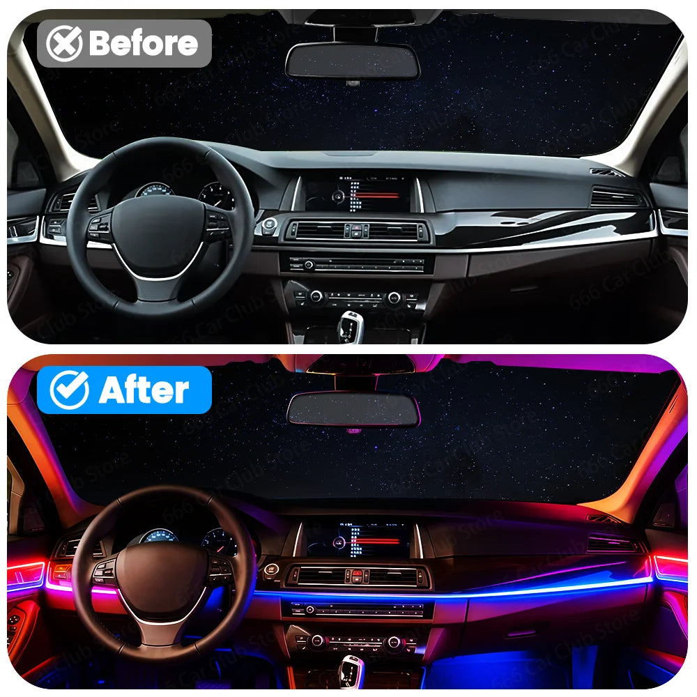 256 color RGB Ambient light For BMW 5 Series F10 F11 F18 2011-2017 Screen APP Control Led Decorative Strip